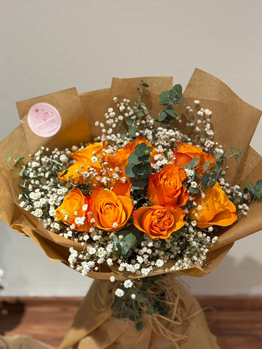 10'lu Turuncu Gül Buketi