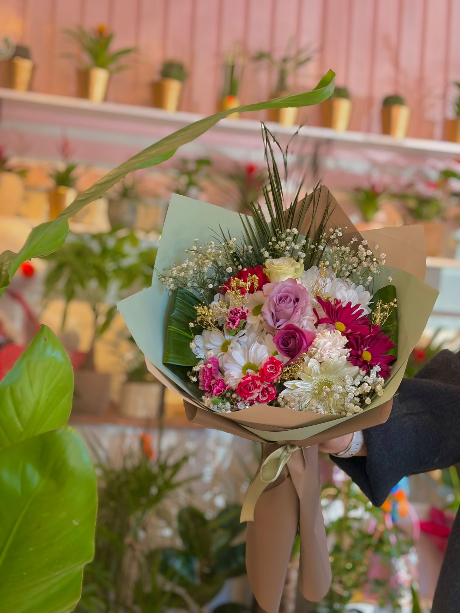 Gold Cipsolu Karışık Buket